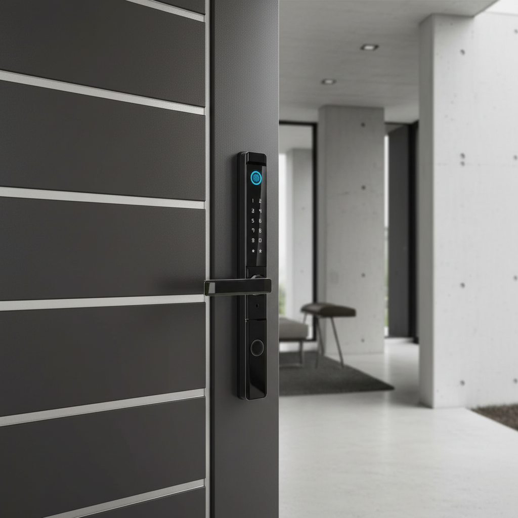Fingerprint Double Two Side Waterproof Outdoor Smart Door Lock SUS Material for Slim Aluminum Swing Sliding Lock ,Long Lasting
