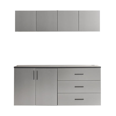 Garage Cabinet Set with Soft Closing Drawers - Metallic Gray