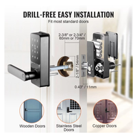 Smart Door Lock Designed for Secure Access, 5 Unlocking Methods, Fingerprint Reader, App Control, Auto Locking