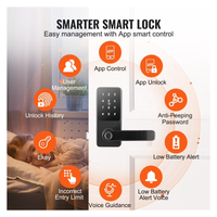 Smart Door Lock Designed for Secure Access, 5 Unlocking Methods, Fingerprint Reader, App Control, Auto Locking