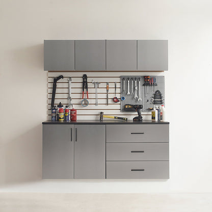 Garage Cabinet Set with Soft Closing Drawers - Metallic Gray