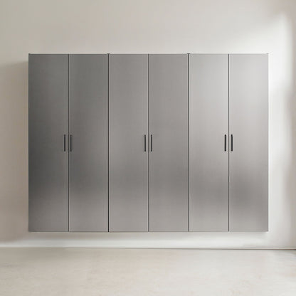 Metallic Gray Garage Cabinet Set with Soft-Close Drawers - 94.5" Wide