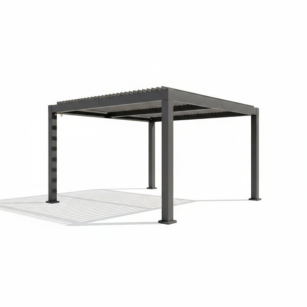 Aluminum Louvered Pergola Built to Withstand 72+ MPH Winds, 12x24 ft, Adjustable Roof, Integrated Drainage