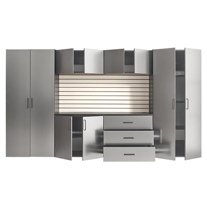Astro Series Garage Cabinet Set with Soft Closing Drawers - Metallic Gray