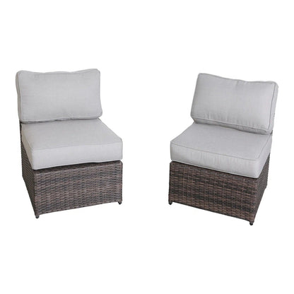 Outdoor Wicker Sectional With Weather Resistant Cushions And Table