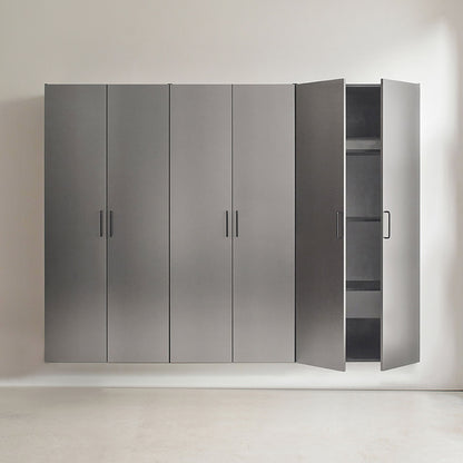 Metallic Gray Garage Cabinet Set with Soft-Close Drawers - 94.5" Wide