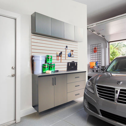 Garage Cabinet Set with Soft Closing Drawers - Metallic Gray