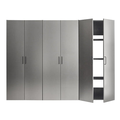 Metallic Gray Garage Cabinet Set with Soft-Close Drawers - 94.5" Wide