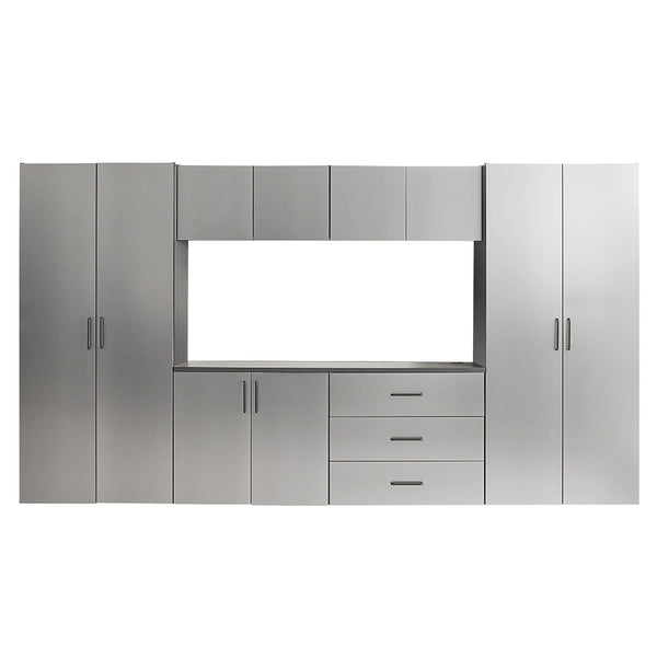 Astro Series Garage Cabinet Set with Soft Closing Drawers - Metallic Gray